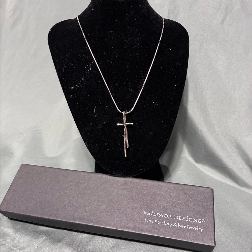 Silpada 0.925 sterling Silver Cross Pendant Necklace - Silver N1483